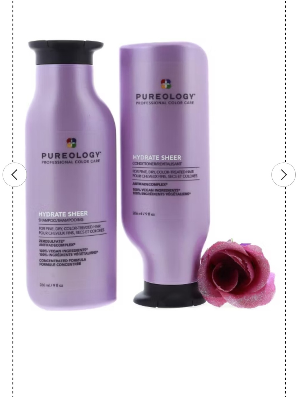 Pureology Hydrate Sheer Shampoo & Conditioner Duo 9 oz Color-Treated Hair NWT - Picture 2 of 10